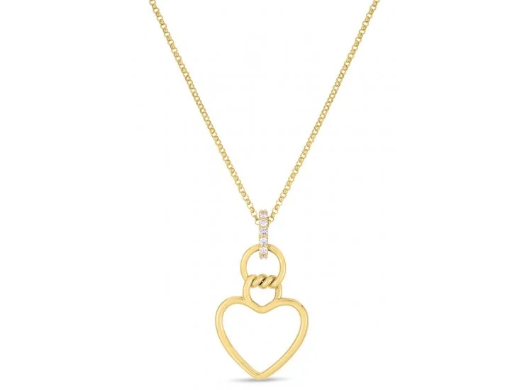 gold chain necklaces for men-Diamond Cialoma Heart Pendant