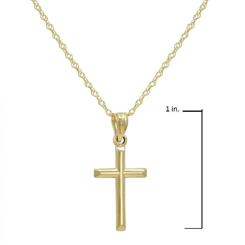 infinity necklaces for women-Amanda Rose Collection 10K Yellow Gold Cross Pendant Necklace