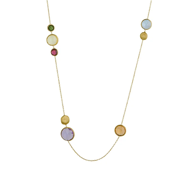 delicate silver necklaces-Jaipur Long Mixed Gemstone Necklace