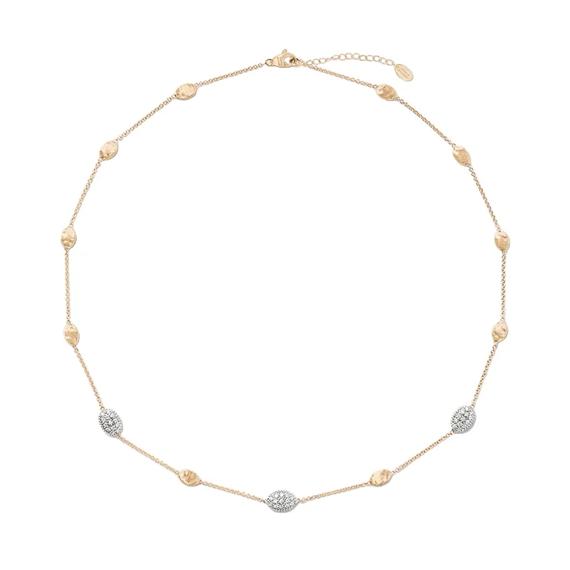 luxury diamond necklaces-Siviglia Diamond Bean Necklace