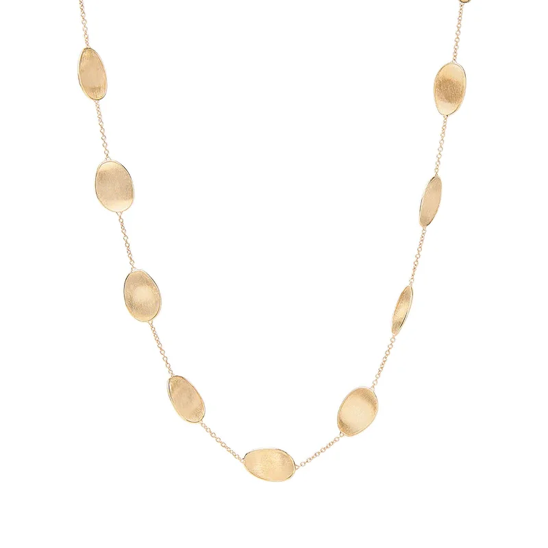 luxury gemstone necklaces-Lunaria Petal Necklace, Long