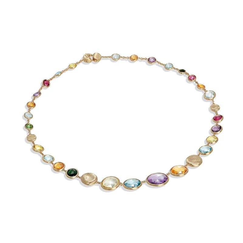 dainty necklaces for women-Graduated Mixed Gemstone Collar