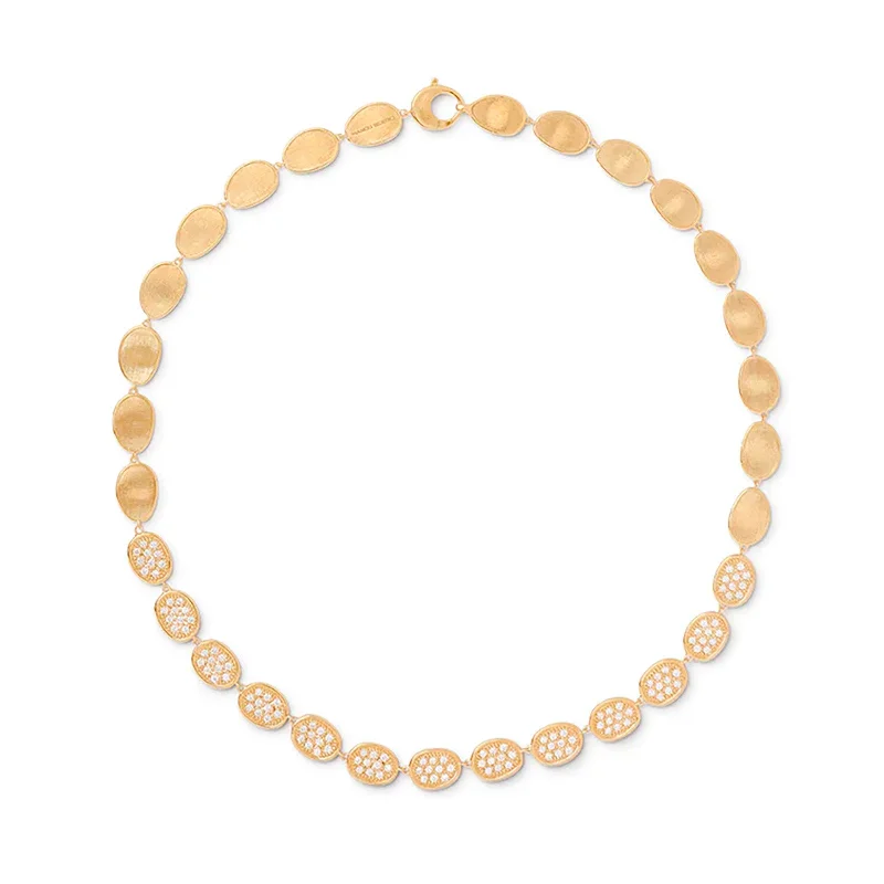 colorful beaded necklaces-Lunaria Diamond Pavé Collar Necklace