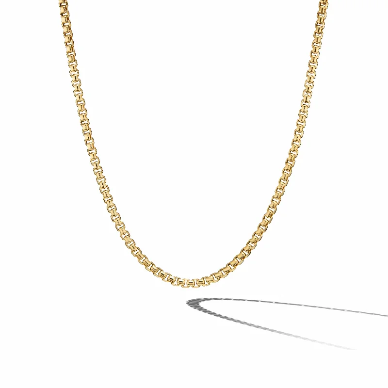 sapphire necklaces for women-Box Chain Necklace in 18K Yellow Gold, 5mm