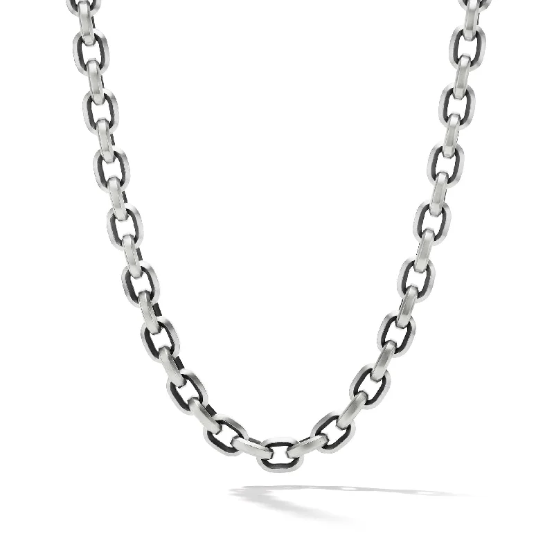 statement necklaces for women-Deco Chain Link Necklace in Sterling Silver