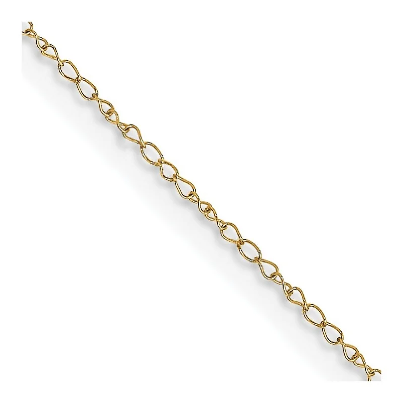 women’s gemstone necklaces-Curata 14k Yellow Gold Solid 0.42mm Carded Curb Chain Necklace Options: 16 18 20 24