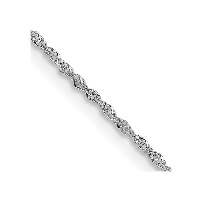 vintage necklaces for women-Curata Italian 14k White Gold 0.8mm Sparkle Singapore Chain Necklace Options: 16 18 20