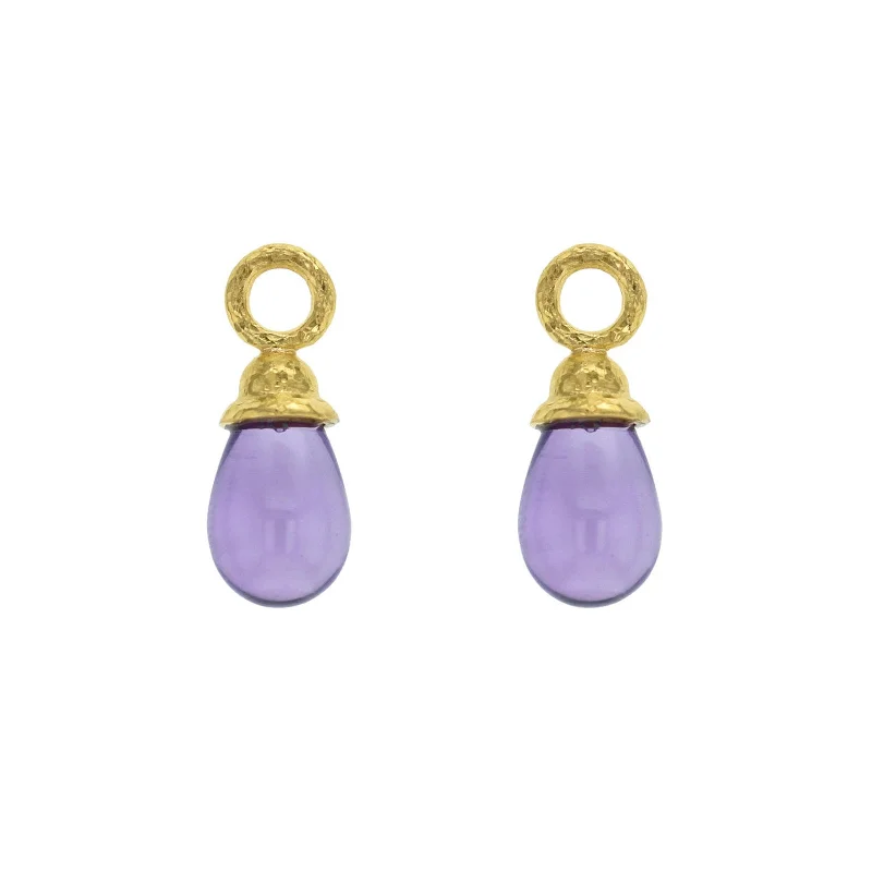 wedding necklaces for brides-Amethyst Earring Pendants