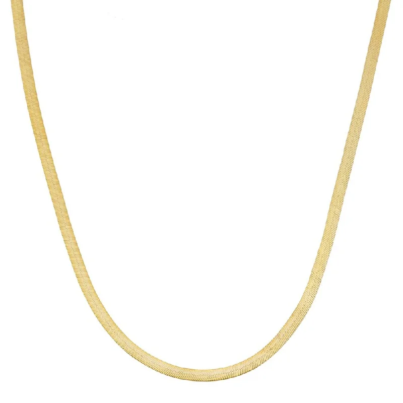 gold necklaces with diamonds-Fremada 10k Yellow Gold 1.9-mm Herringbone Necklace (18-20-inch)