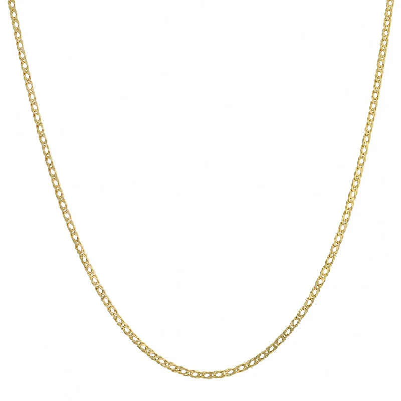 cubic zirconia necklaces-Fremada 10k Yellow Gold 2-mm Diamond Weave Chain Necklace