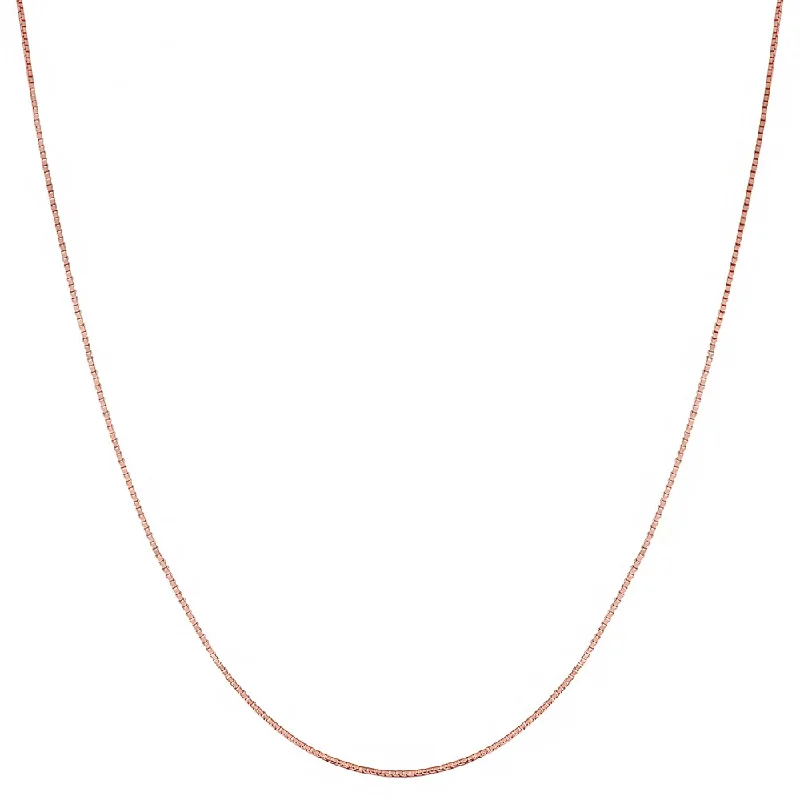 men's pendant necklaces-Fremada 14k Rose Gold 16 - 20-inch Box Chain