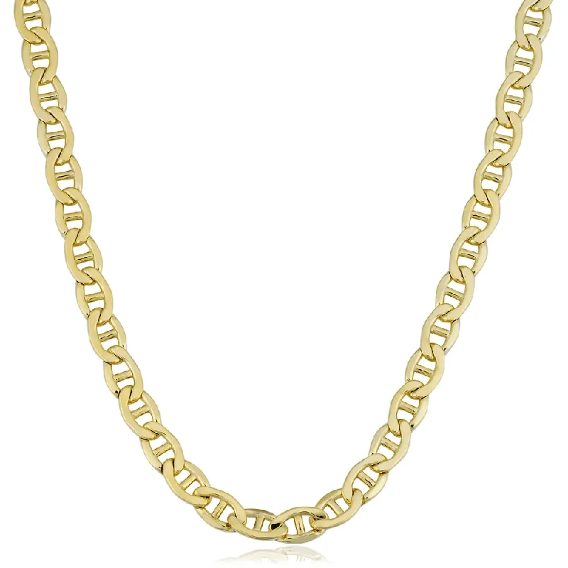 cross necklaces for men-Fremada 14k Yellow Gold Filled Men's 5.9mm Mariner Link Chain Necklace