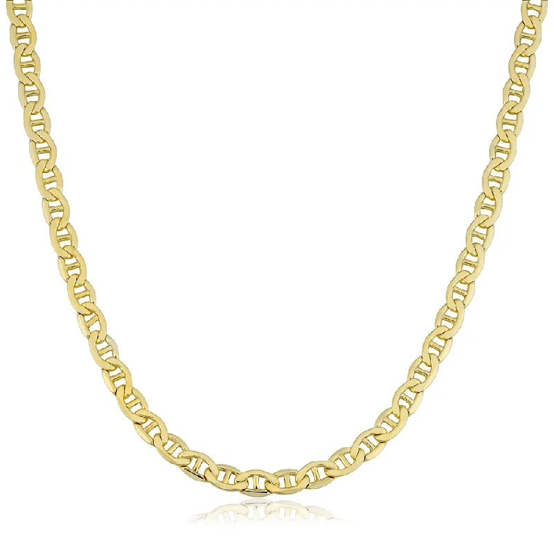 stylish gold necklaces-Fremada 14k Yellow Gold Filled Men's 5mm Mariner Link Chain Necklace