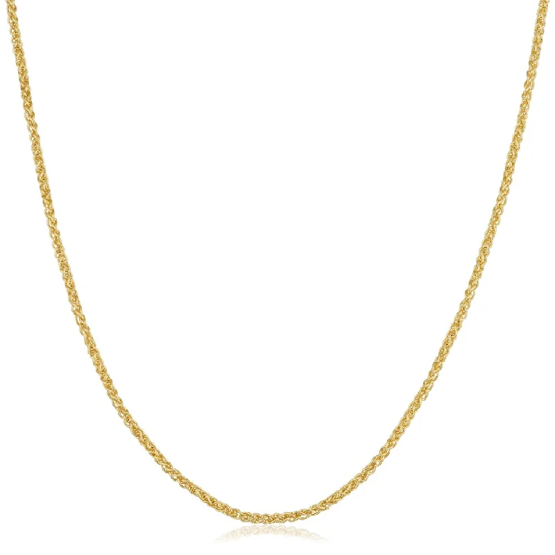 colorful gemstone necklaces-Fremada 14k Yellow Gold Filled Round Wheat Chain Necklace (1.5mm, 16 to 36 inch)