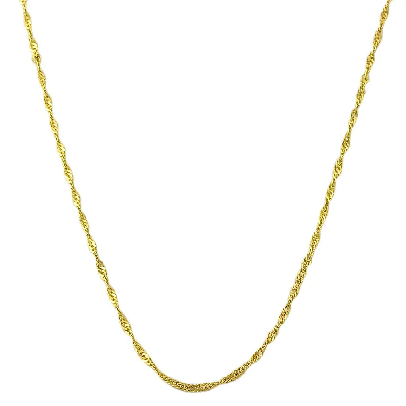 bridal necklaces for women-Fremada 14k Yellow Gold Singapore Chain Necklace (14-30 inch)