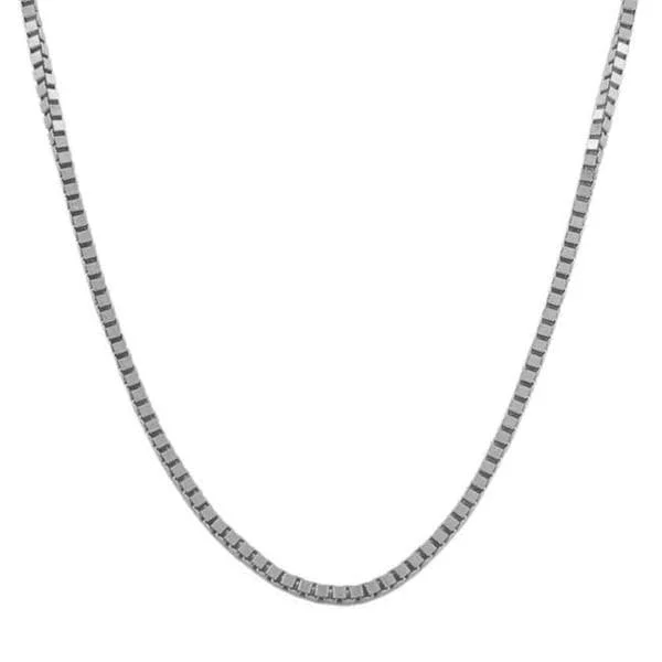 personalized birthstone necklaces-Fremada 18k White Gold Box Chain (16 inches to 20 inches)