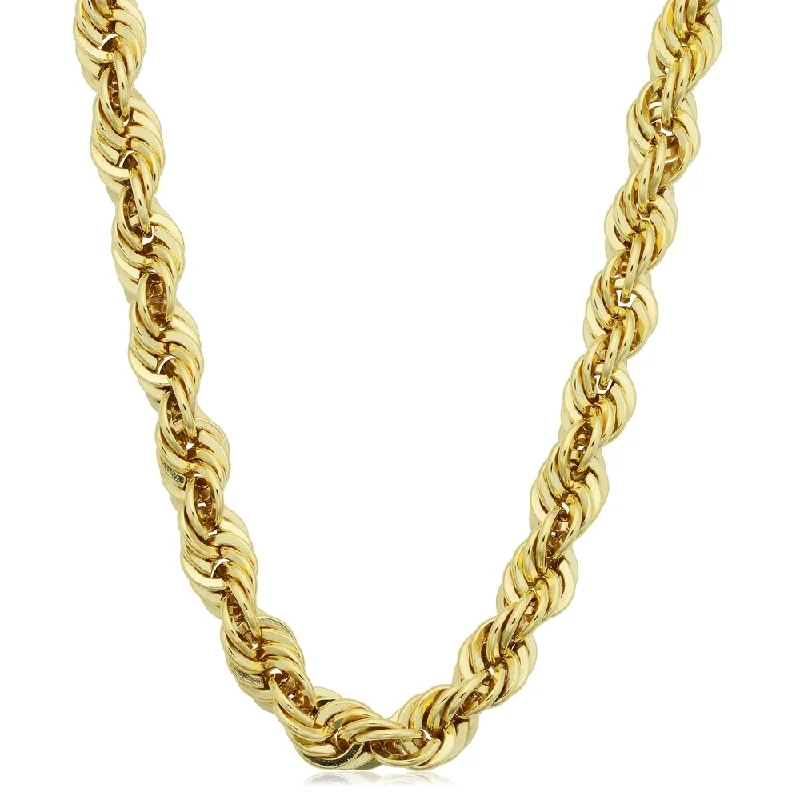 women’s heart-shaped necklaces-Fremada Men's 14k Yellow Gold Filled 6-mm Rope Chain Necklace