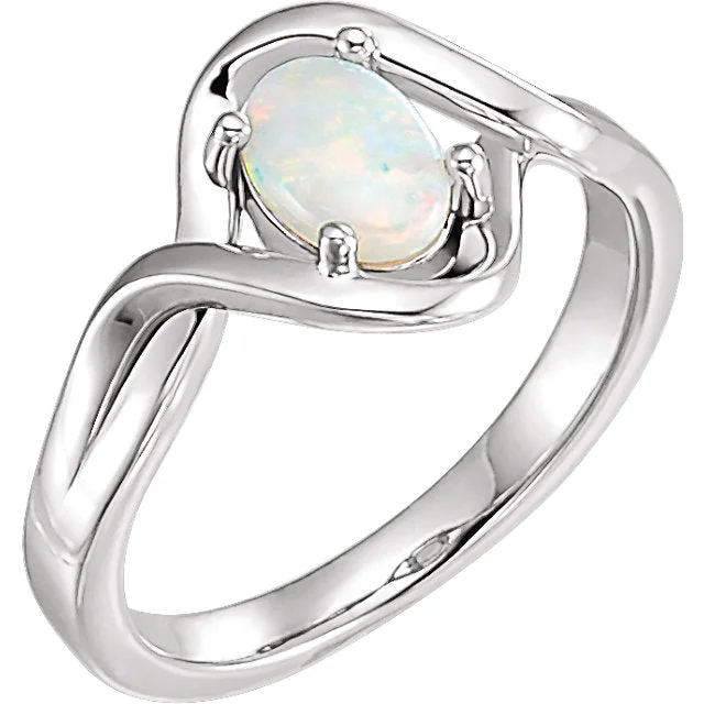 men’s wedding band with diamonds -Genuine Oval Australian Opal Freeform Infinity Ring in 14k Gold or Sterling Silver