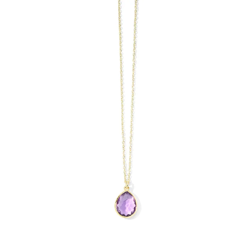 modern necklaces for women-Dark Amethyst Mini Rock Candy Teardrop Pendant