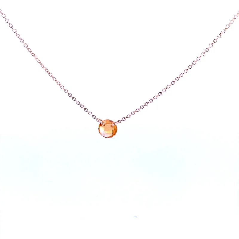 pendant necklaces with gemstones-Gold Filled Round Citrine Solitaire Necklace by Dee Berkley