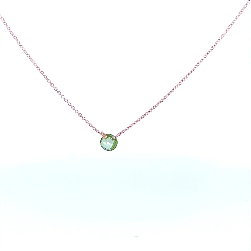 best necklaces for men-Gold Filled Round Peridot Solitaire Necklace by Dee Berkley