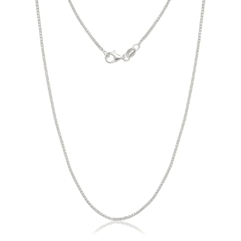 pearl and gold necklaces-Italian Sterling Silver 1.25mm Half-round Box Chain (16"-30") - White