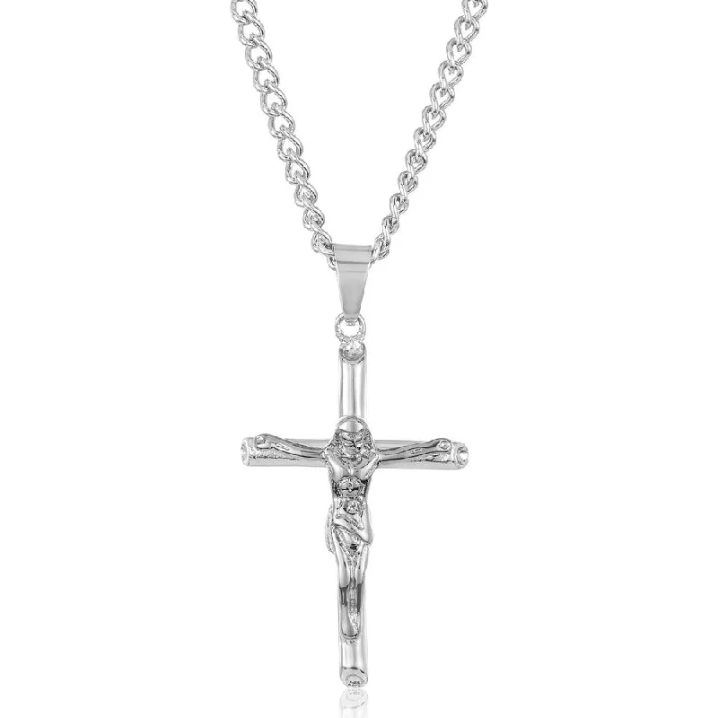 minimalist necklaces for women-Men's Crucifix Cross Stainless Steel Necklace