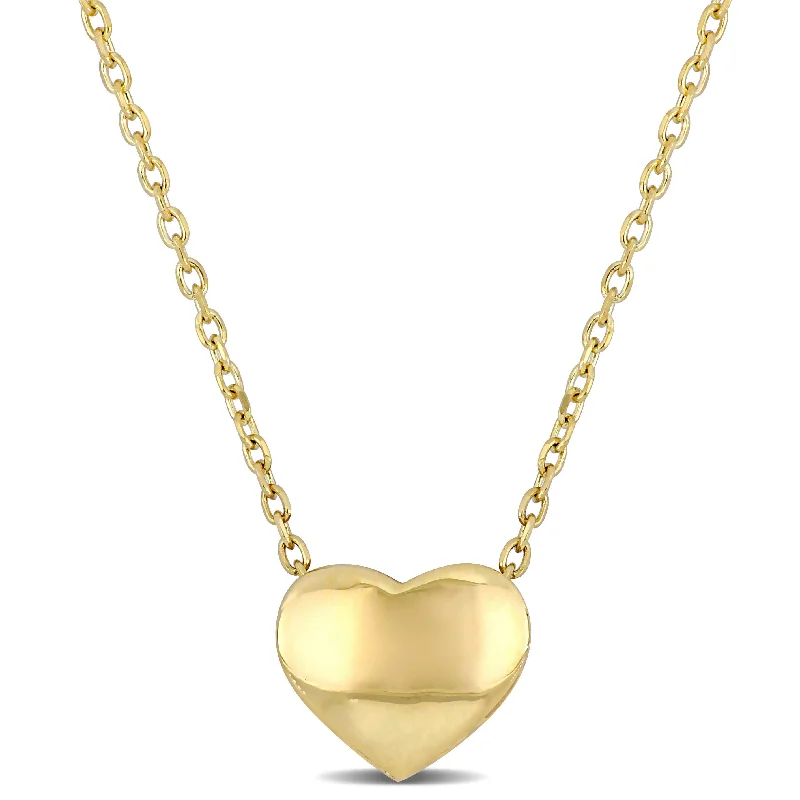 silver lock necklaces-Miadora 10k Yellow Gold Heart Necklace