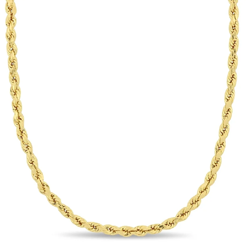 fashion necklaces for women-Miadora 14k Yellow Gold 20 Inch Rope Chain Necklace