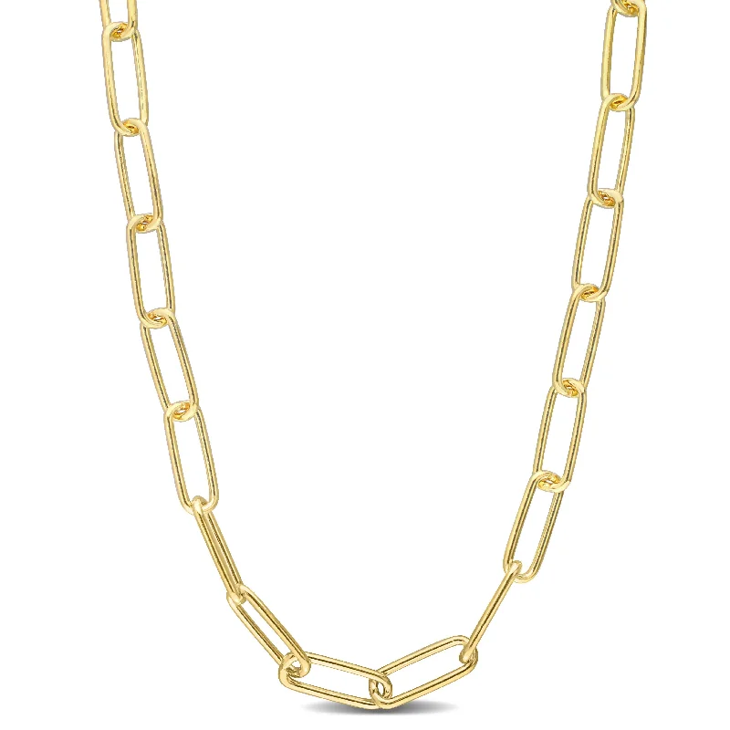 gold necklaces for gifts-Miadora 18kt Yellow Gold Plated Sterling Silver Paperclip Necklace