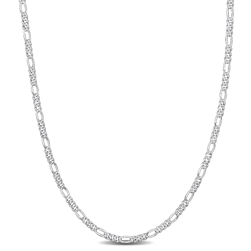 chunky gold necklaces-Miadora 2.2mm Figaro Chain Necklace with Lobster Clasp in Sterling Silver