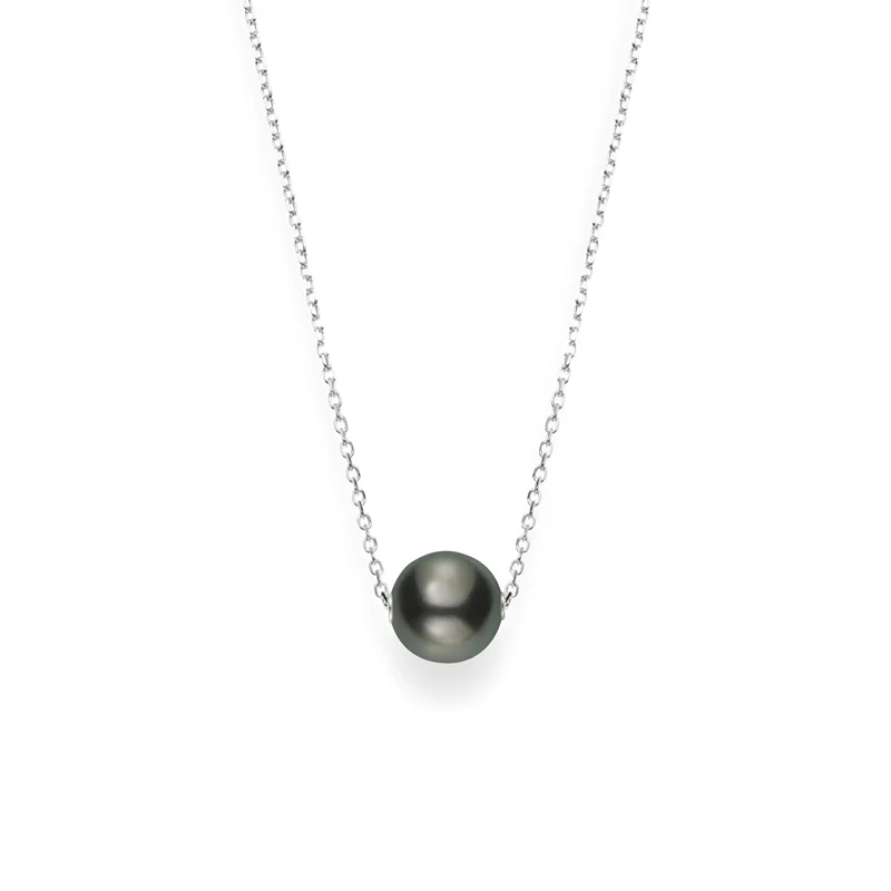 women’s crystal necklaces-Black South Sea Cultured Pearl Necklace (12mm)