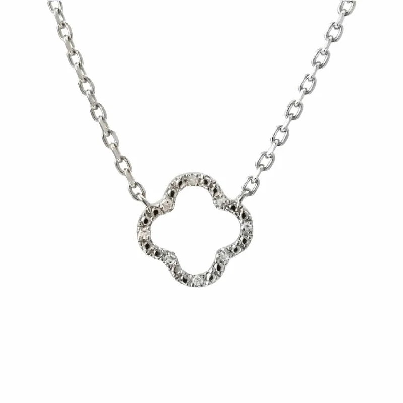 gold necklaces with diamonds-Quatrefoil Necklace with Diamonds