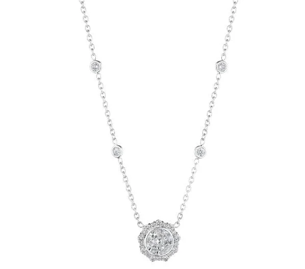 bridal necklaces for women-Diamond Illusion Set Pendant