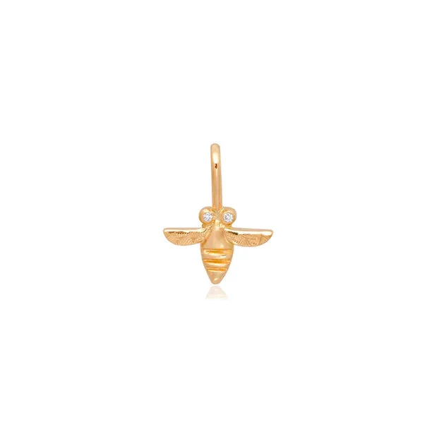 men’s chain necklaces-Diamond Bee Charm