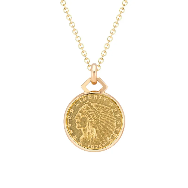 infinity necklaces for women-1811 Us Indian 2 1/2 Dollar Gold Coin Pendant