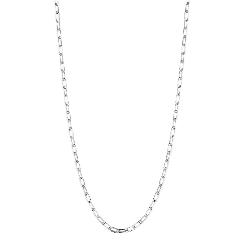 boho style necklaces-White Gold Flat Link Chain