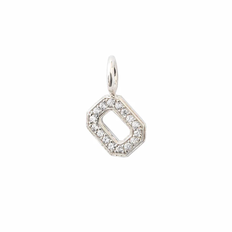 luxury pearl necklaces-OSU Block "O" Charm with Diamonds