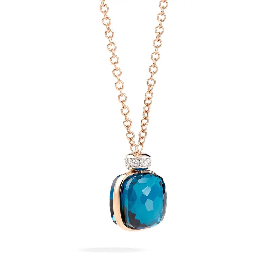 sapphire necklaces for women-London Blue Topaz & Diamond Nudo Necklace