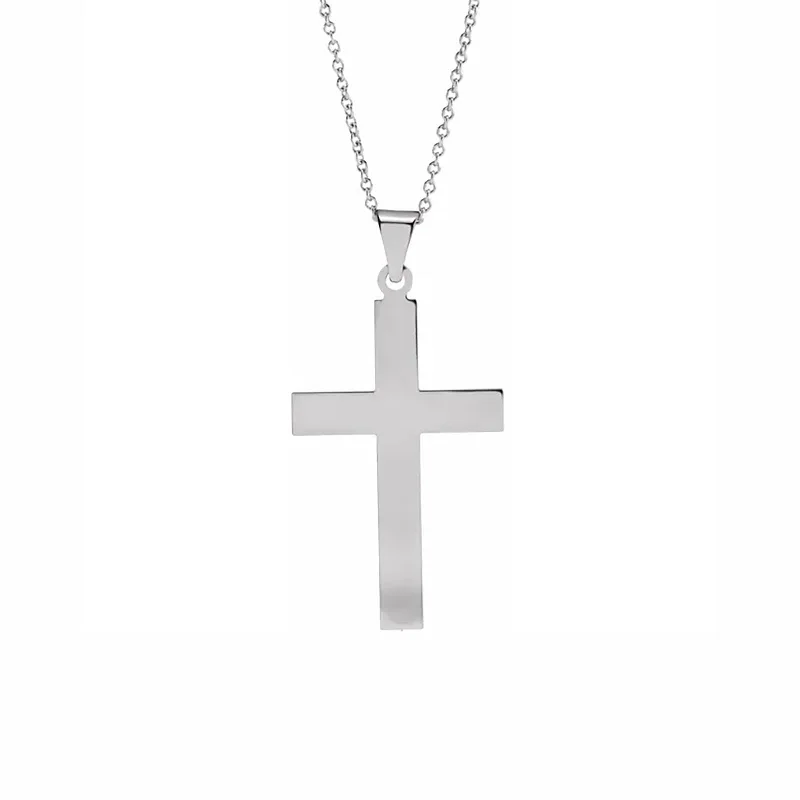 pendant necklaces with gemstones-Polished Cross Necklace in Sterling Silver