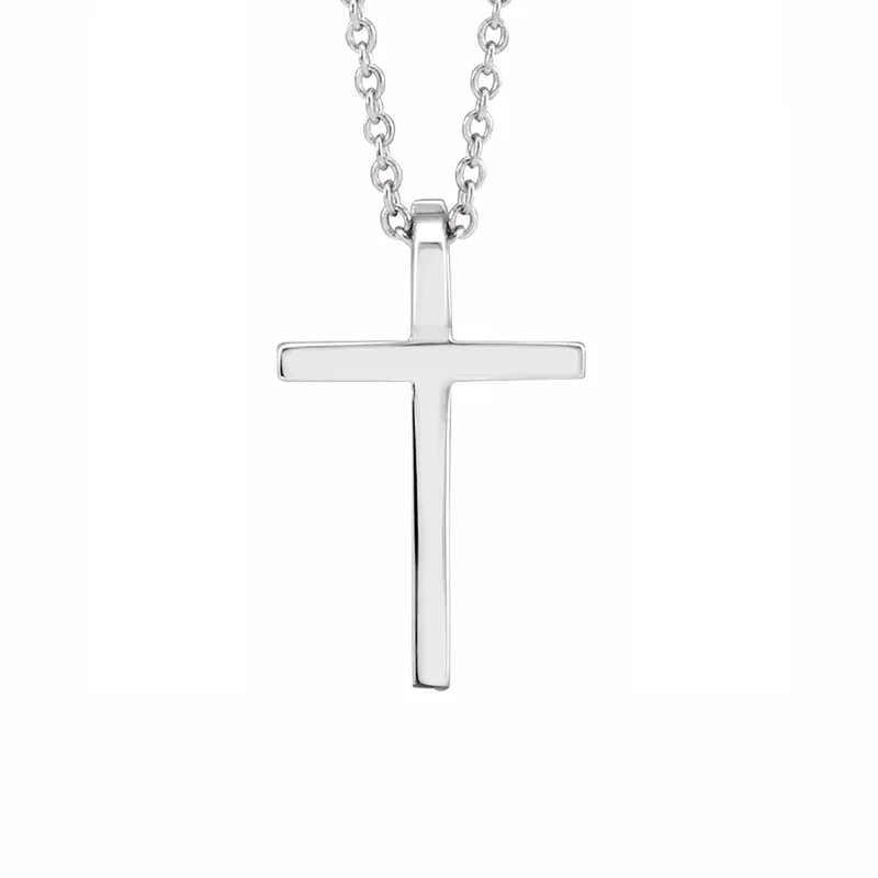 handmade necklaces for women-Cross Necklace in Sterling Silver