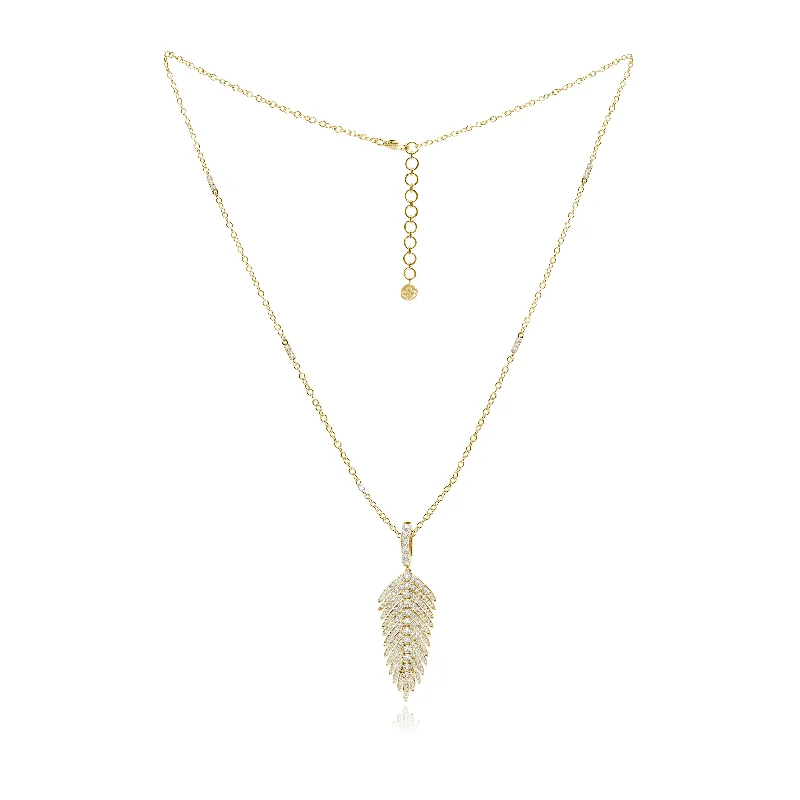 best necklaces for women-Jewels Diamond Feather Pendant