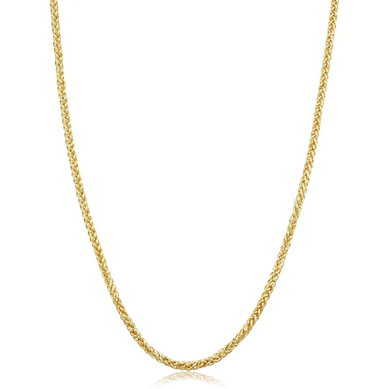 sapphire necklaces for women-Solid 14k Yellow Gold Filled 2.4 mm Franco Necklace for Men and Women