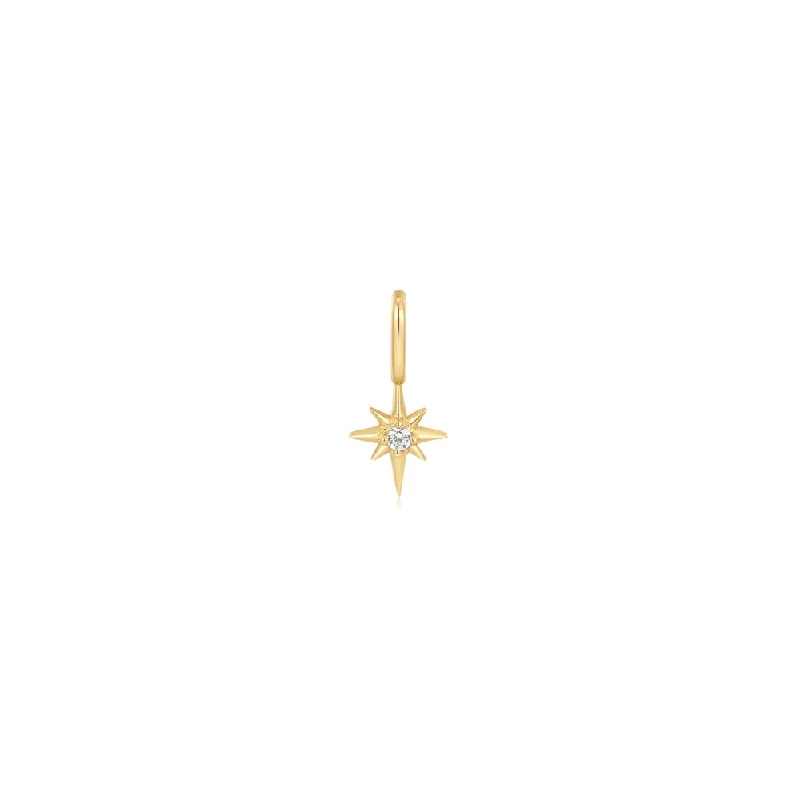 choker necklaces for women-Sterling Silver & 14K Yellow Gold Plated Cubic Zirconia Star Charm by Ania Haie