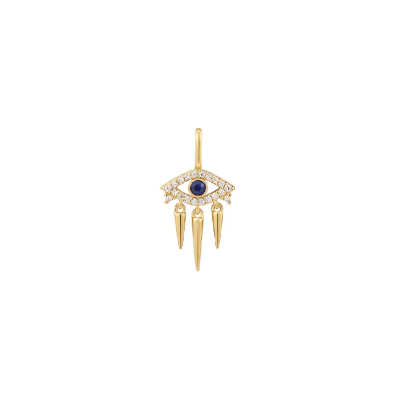 long necklaces for women-Sterling Silver & 14K Yellow Gold Plated Lapis Lazuli Evil Eye Charm by Ania Haie