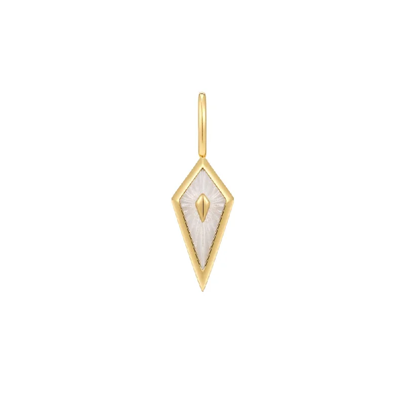 minimalist necklaces for women-Sterling Silver & 14K Yellow Gold Plated Mother of Pearl Pendant by Ania Haie Jewelry