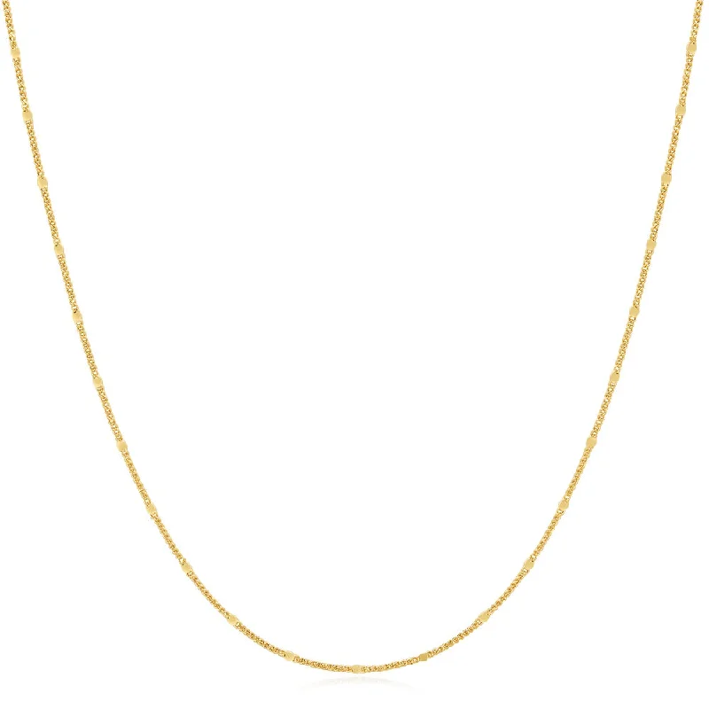 sterling silver chain necklaces-Sterling Silver & 14K Yellow Gold Plated Spheres Station Chain Necklace by Ania Haie