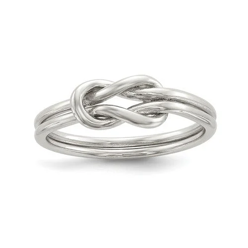 statement ring for women -Sterling Silver Infinity Double Love Knot Ring