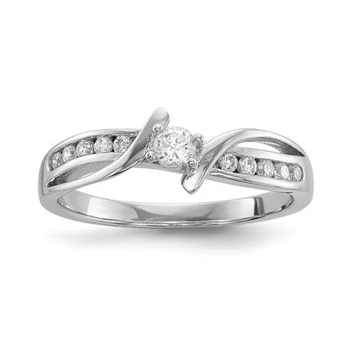 vintage diamond ring for women -Sterling Silver Infinity Inspired ByPass Promise Ring