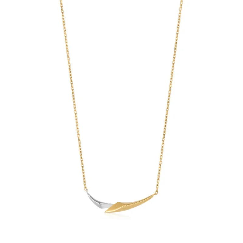 chain necklaces with charms-Two Tone Arrow Bar Necklace by Ania Haie